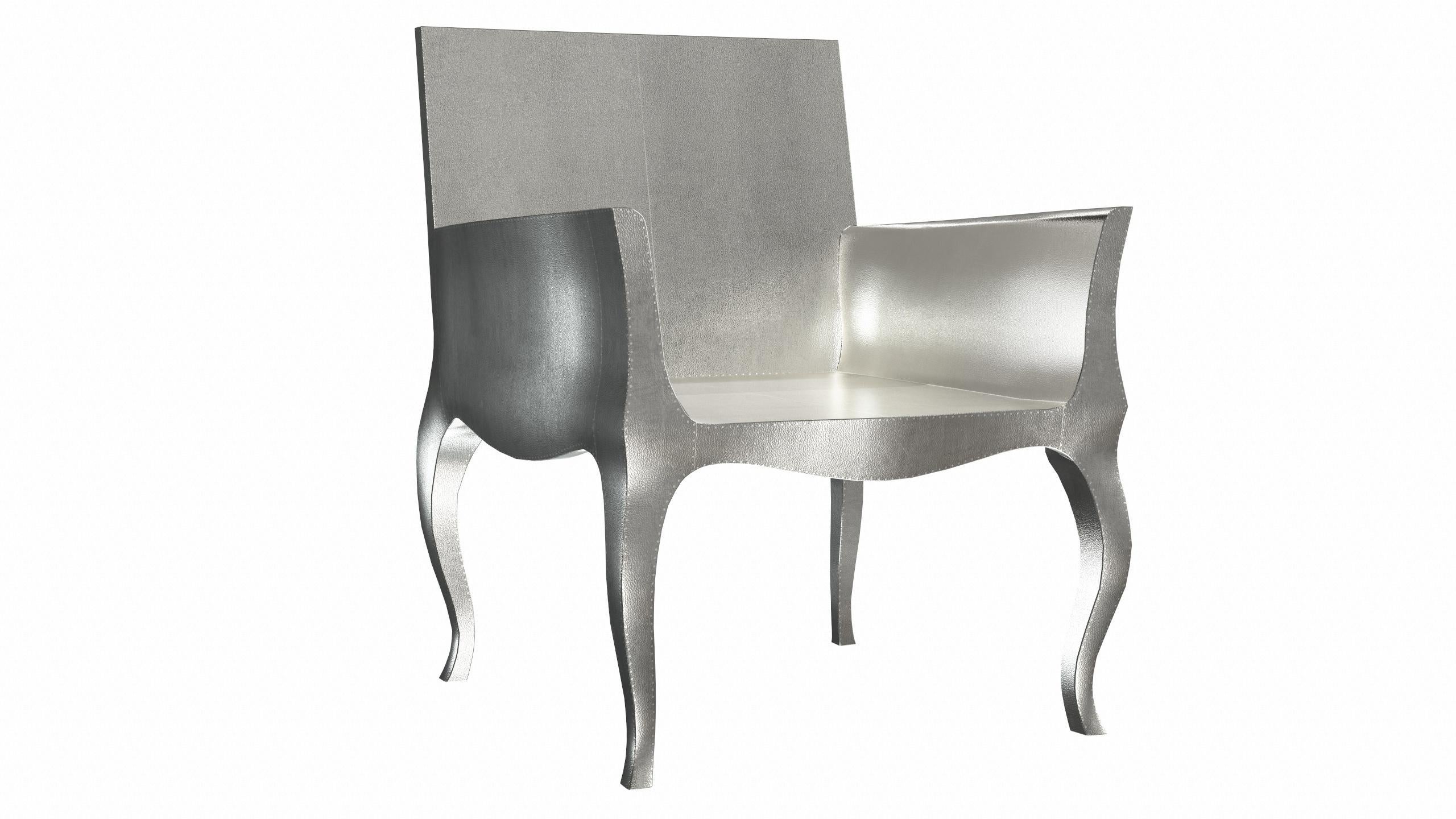 Sheet Metal Art Deco Club Chairs Fine Hammered in White Bronze by Paul Mathieu for S.Odegard For Sale