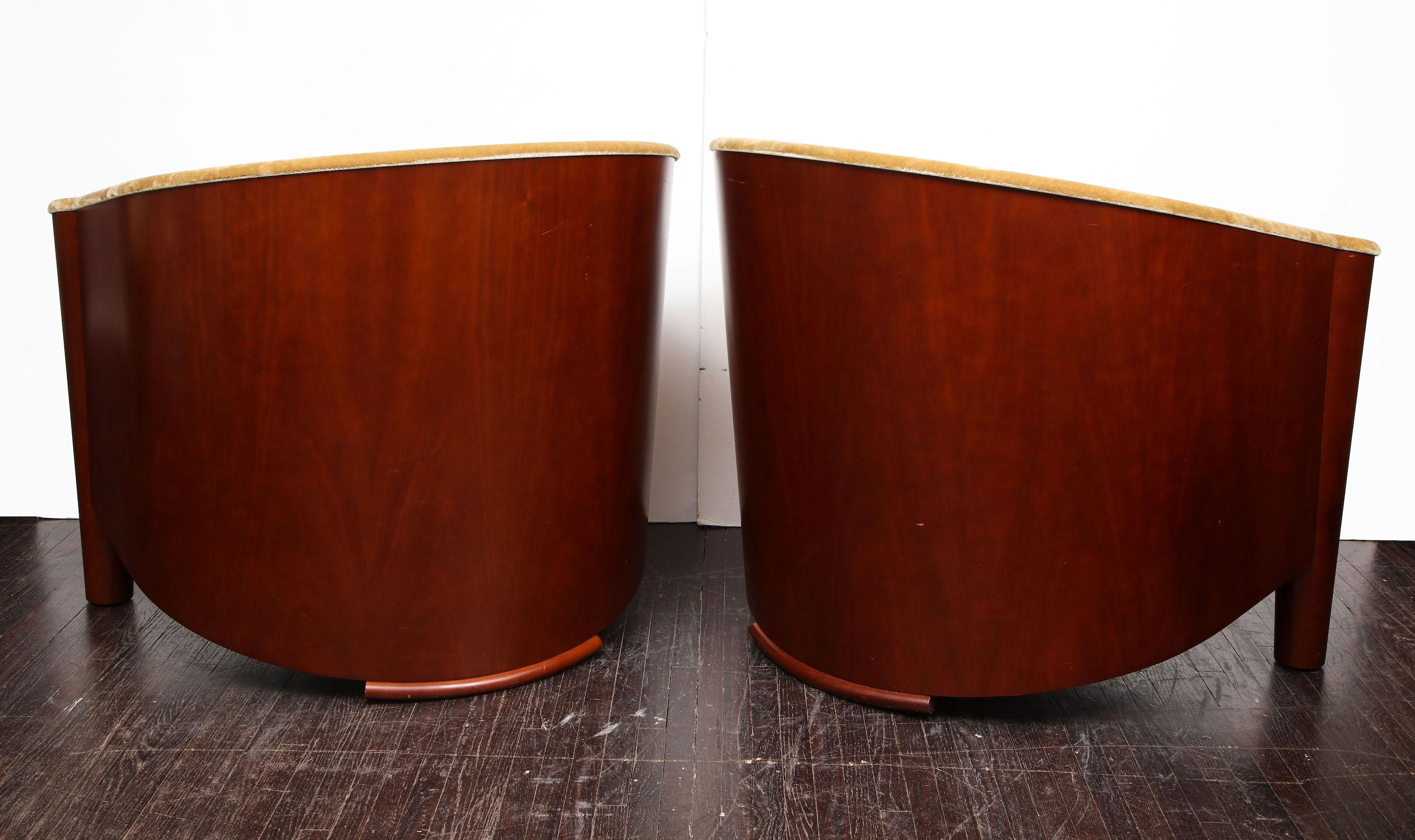 Pair of Art Deco Club Chairs (Samt)