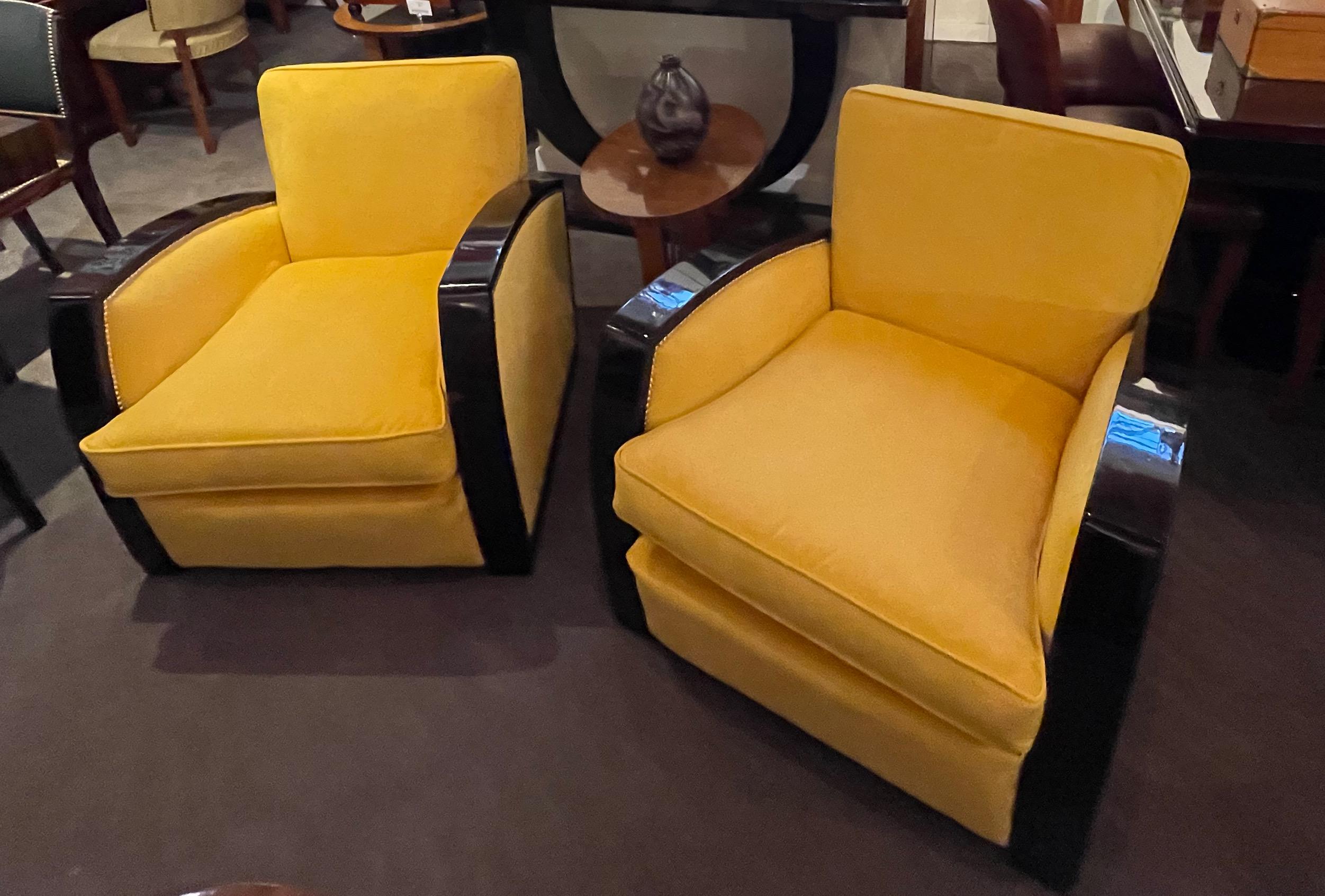 Mid-20th Century Art Deco Club Chairs French Style