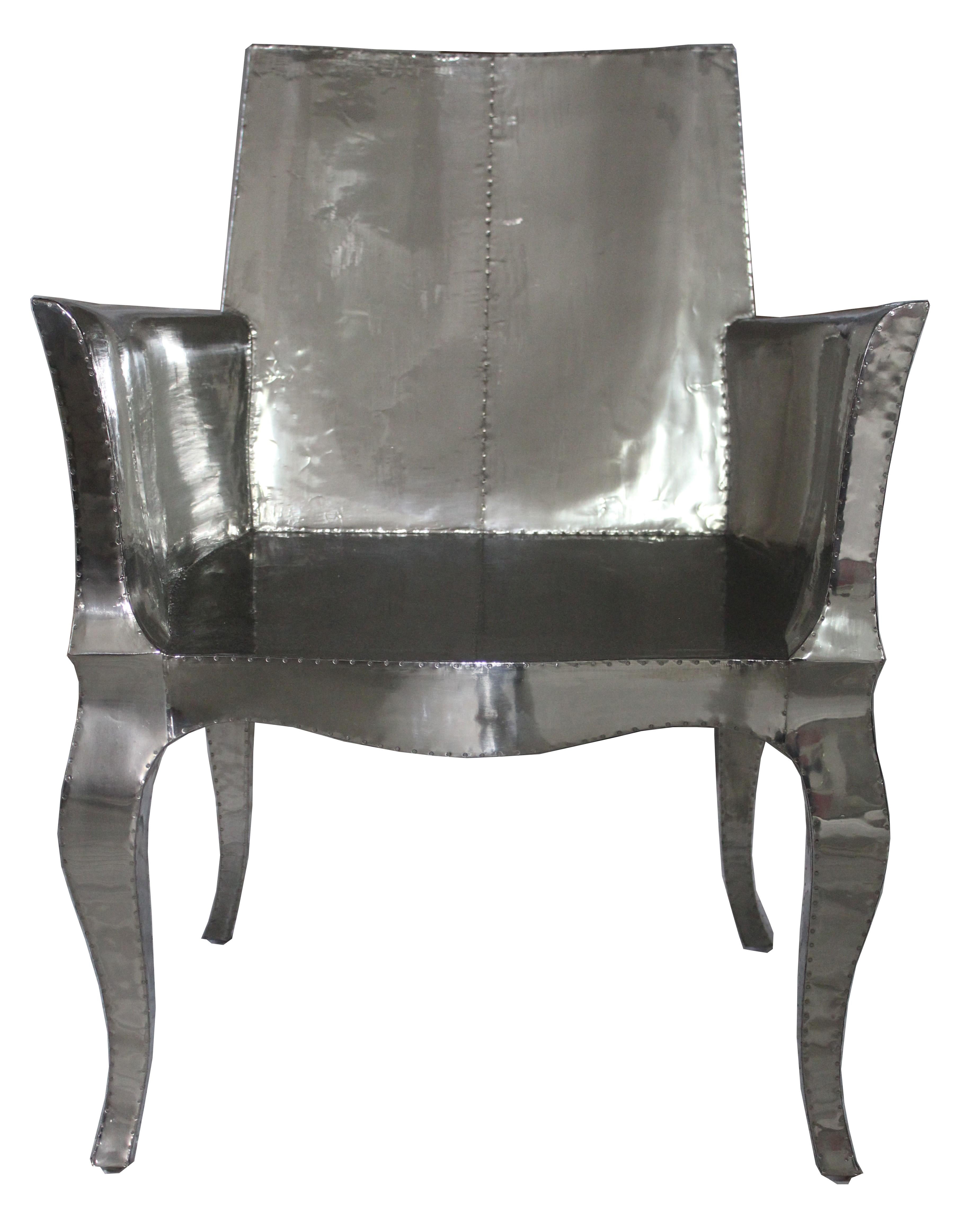Art Deco Club Chairs in Smooth White Bronze by Paul Mathieu for S. Odegard For Sale 1