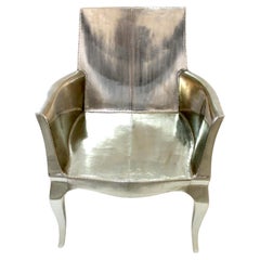 Art Deco Club Chairs in Smooth White Bronze by Paul Mathieu for S. Odegard