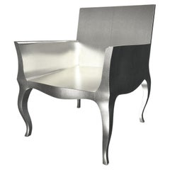 Art Deco Club Chairs Mid Hammered in White Bronze by Paul Mathieu