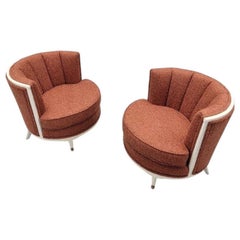 Art Deco Club Chairs Newly Restored & Fully Upholstered - Pair