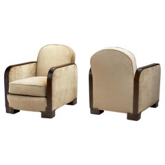 Art Deco Club Chairs with Riveted Details, Europe ca 1930s