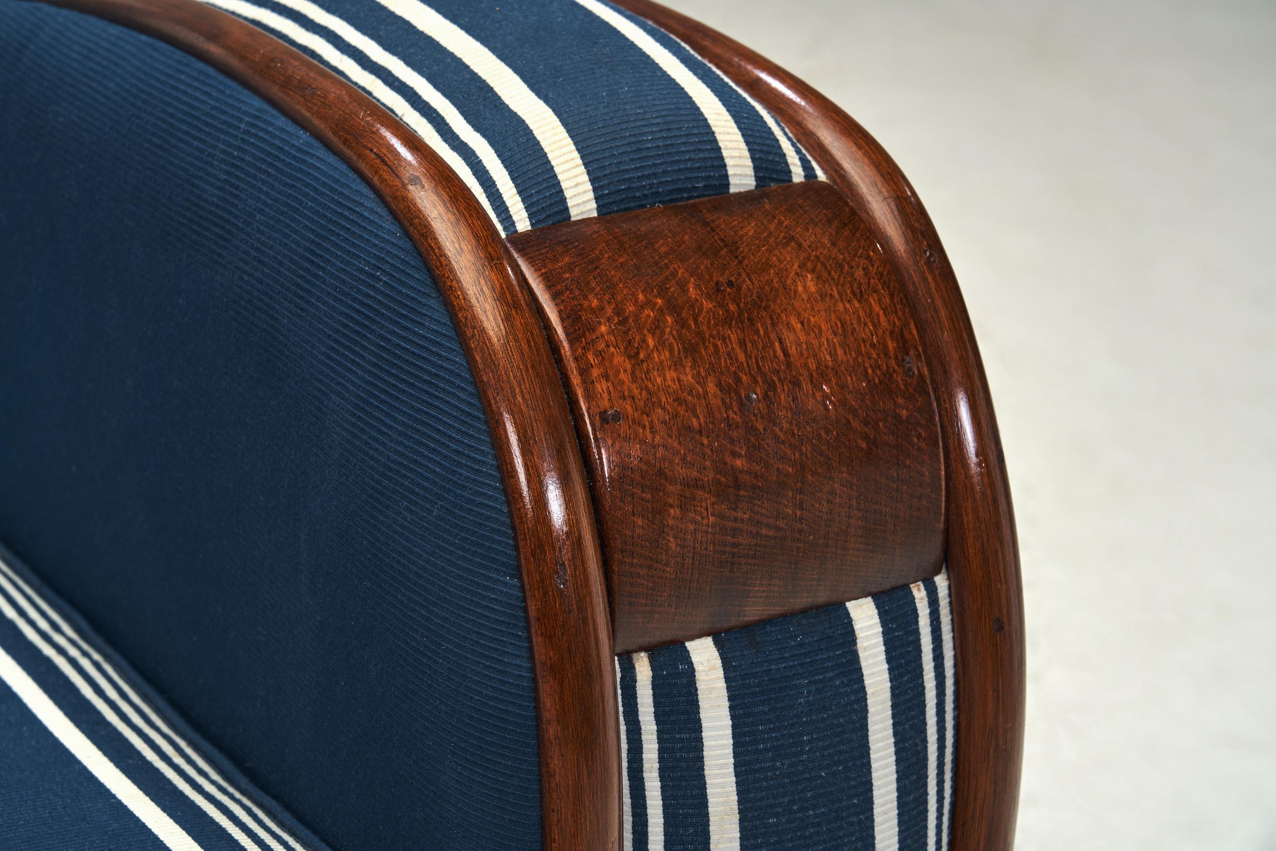 Art Deco Club Chairs with Wooden Frame Details, South Africa circa 1940s For Sale 4