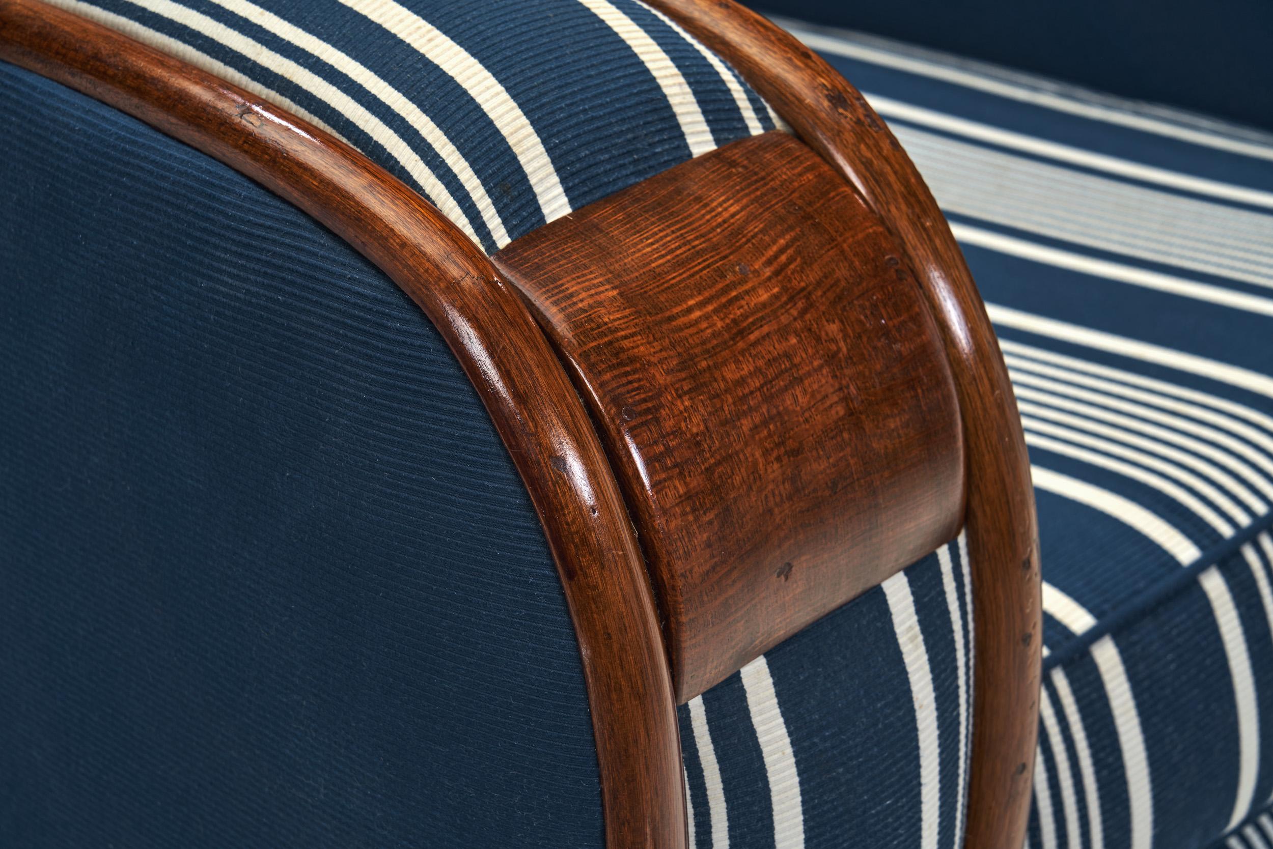Art Deco Club Chairs with Wooden Frame Details, South Africa circa 1940s For Sale 3