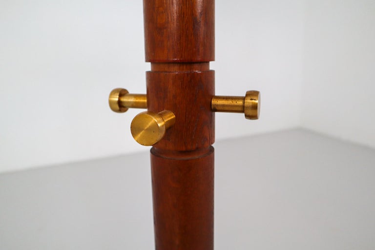 Art Deco Coat Hangers in Oak and Brass, Germany, 1930 For Sale at 1stDibs
