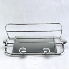 Art Deco Coat Rack Aluminum with Mirror, 1930s