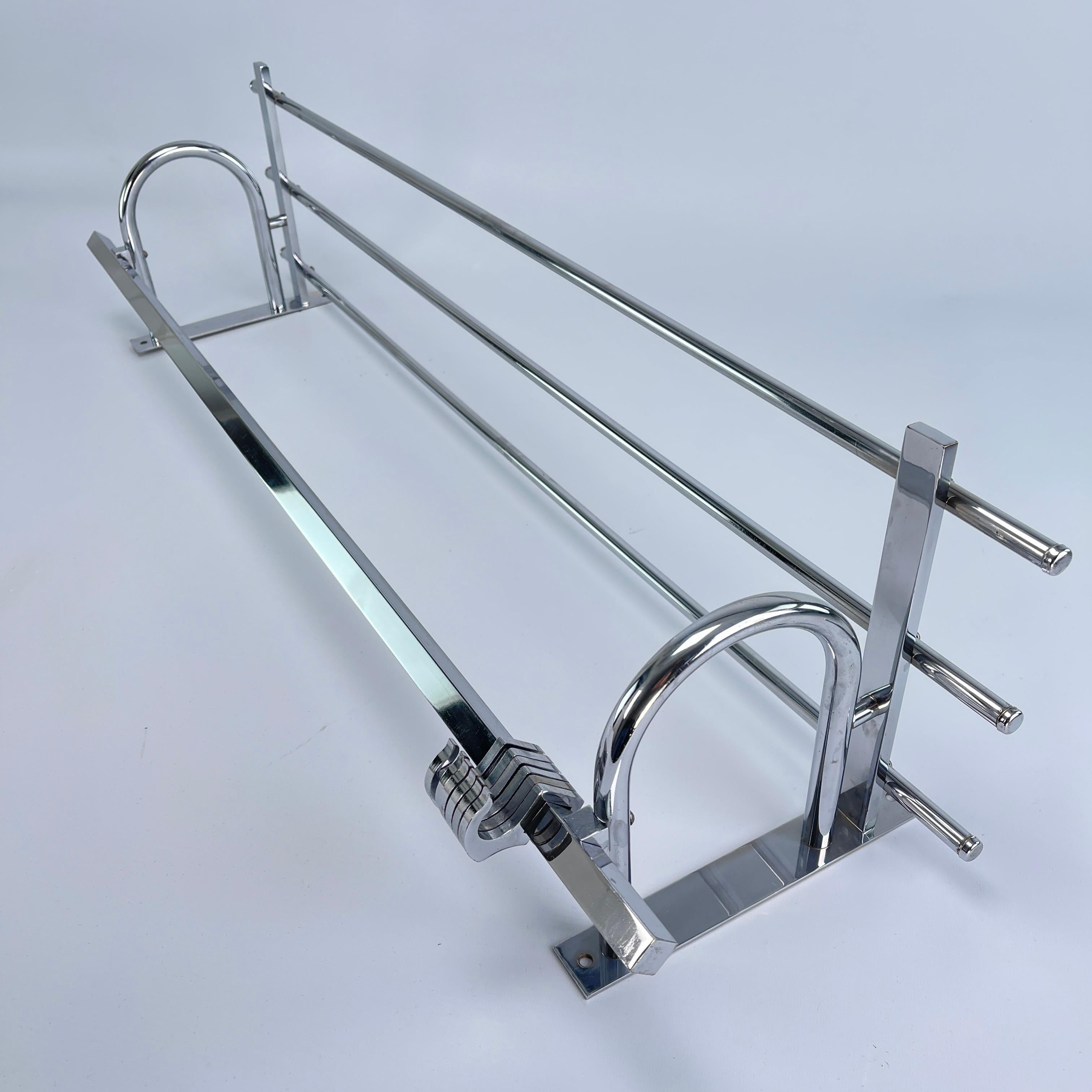 French Art Deco Coat Rack Chrome, 1930s For Sale