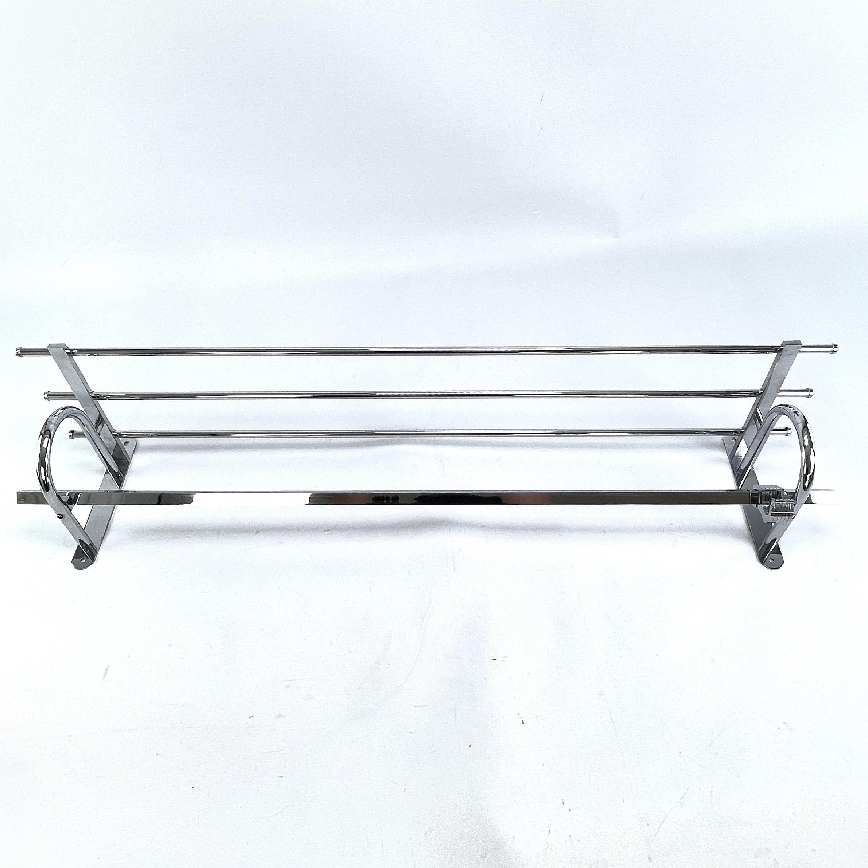 French Art Deco Coat Rack Chrome Bauhaus Modernist, 1930s For Sale