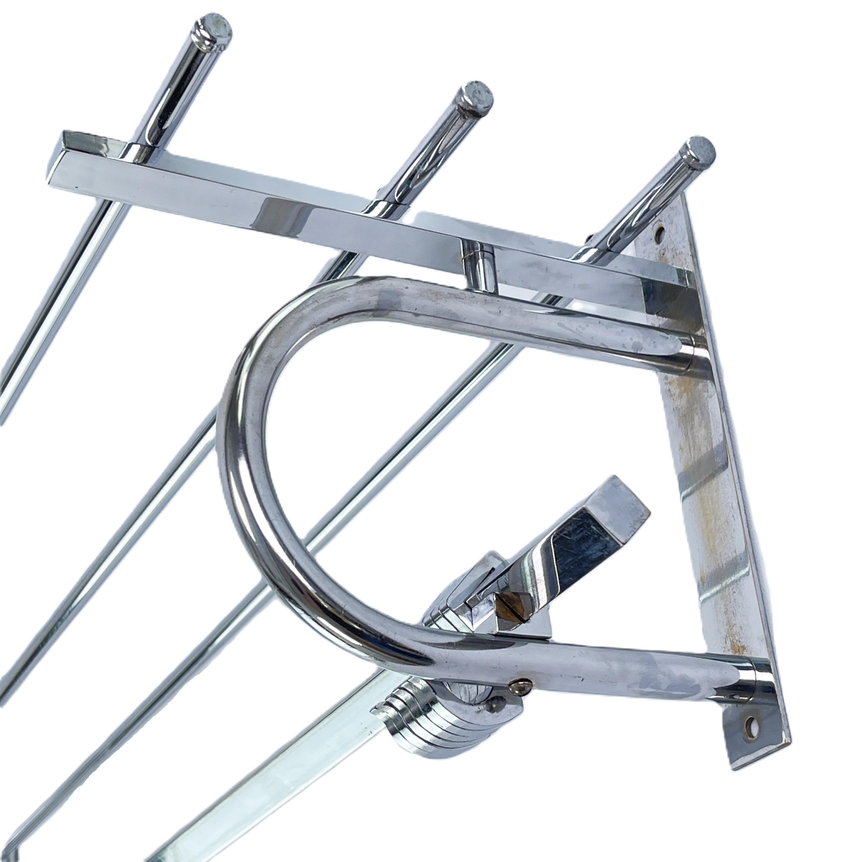 French Art Deco Coat Rack Chrome Bauhaus Modernist, 1930s For Sale