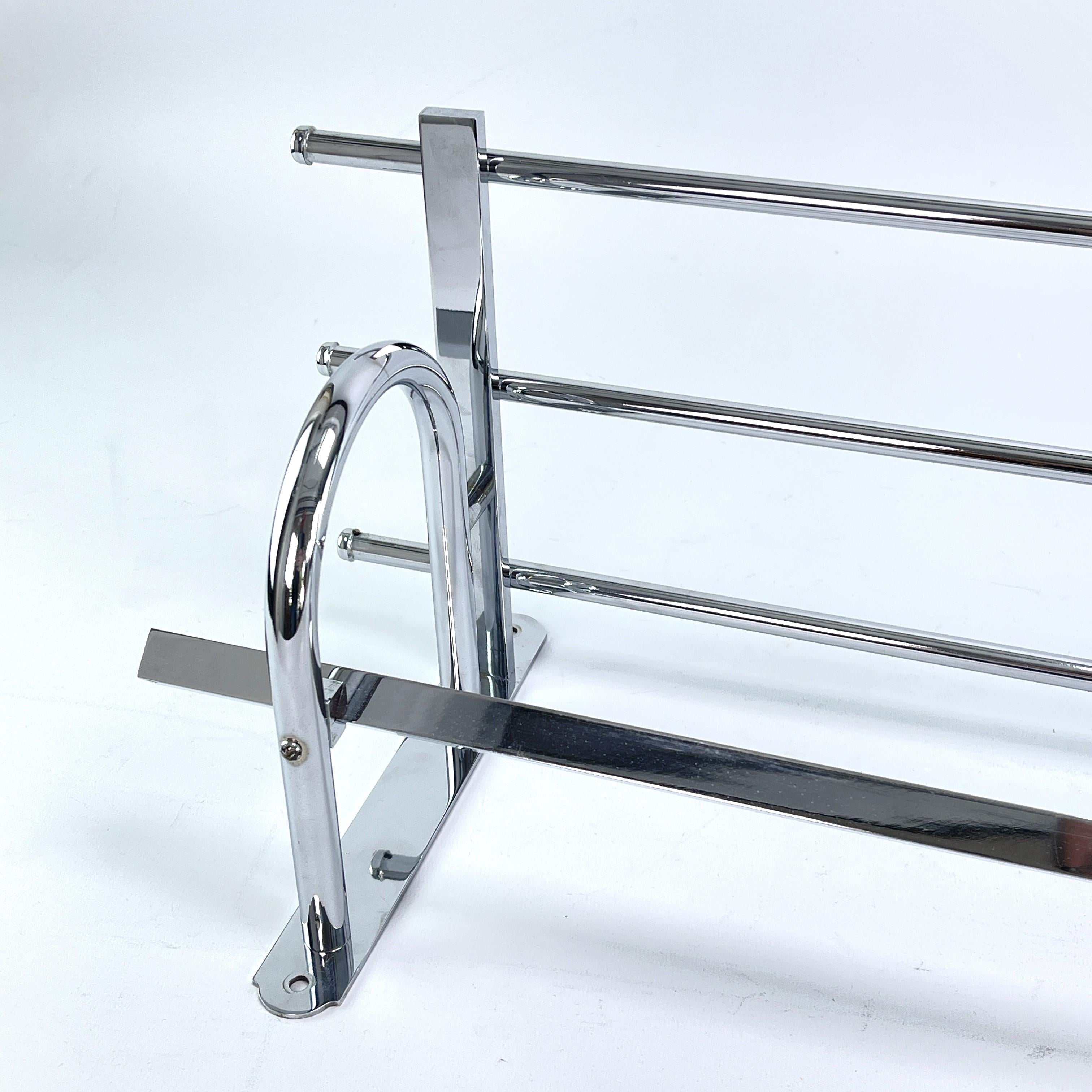 Metal Art Deco Coat Rack Chrome Bauhaus Modernist, 1930s For Sale