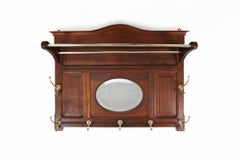 Art Deco coat rack in wood with mirror by Adolf Loos, Austria 1916