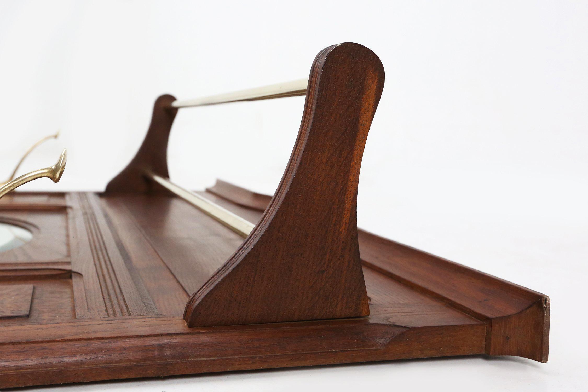 20th Century Art Deco coat rack in wood with mirror by Adolf Loos, Austria 1916