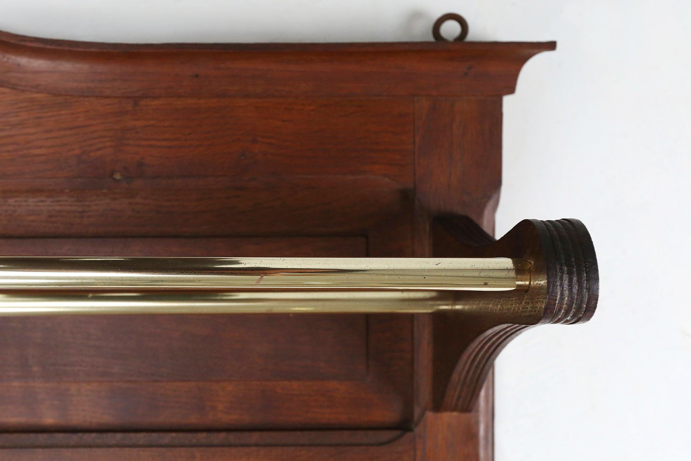 Copper Art Deco coat rack in wood with mirror by Adolf Loos, Austria 1916
