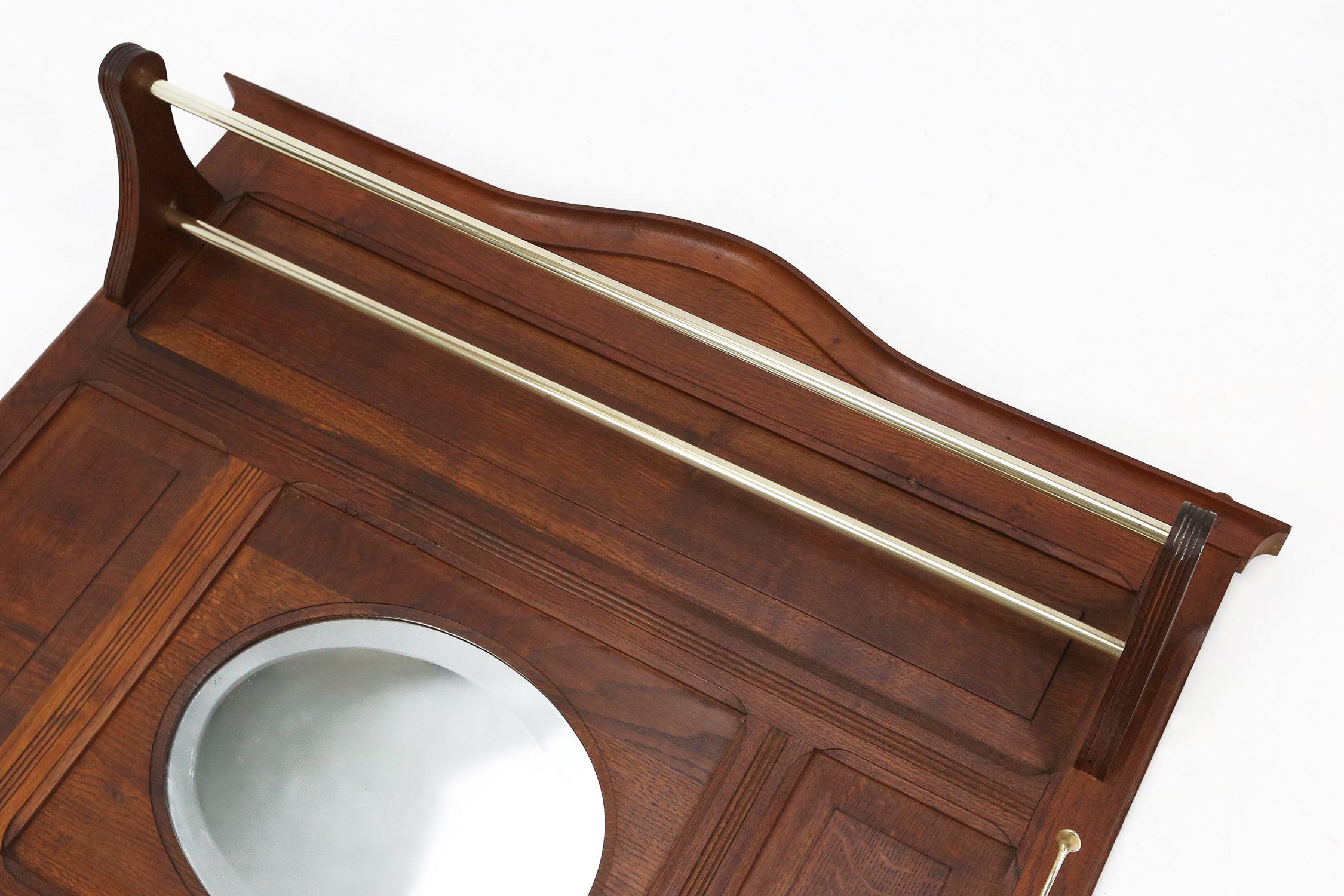 Art Deco coat rack in wood with mirror by Adolf Loos, Austria 1916 1
