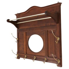 Antique Art Deco coat rack in wood with mirror by Adolf Loos, Austria 1916