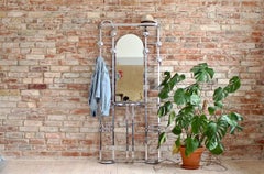 Art Deco Coat Rack, Polished Aluminium and Nickeled Hooks, 1930s