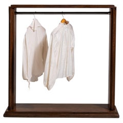 Art Deco Coat Rack, Warm Brown Wood & Metal, French Design, 1920-1929
