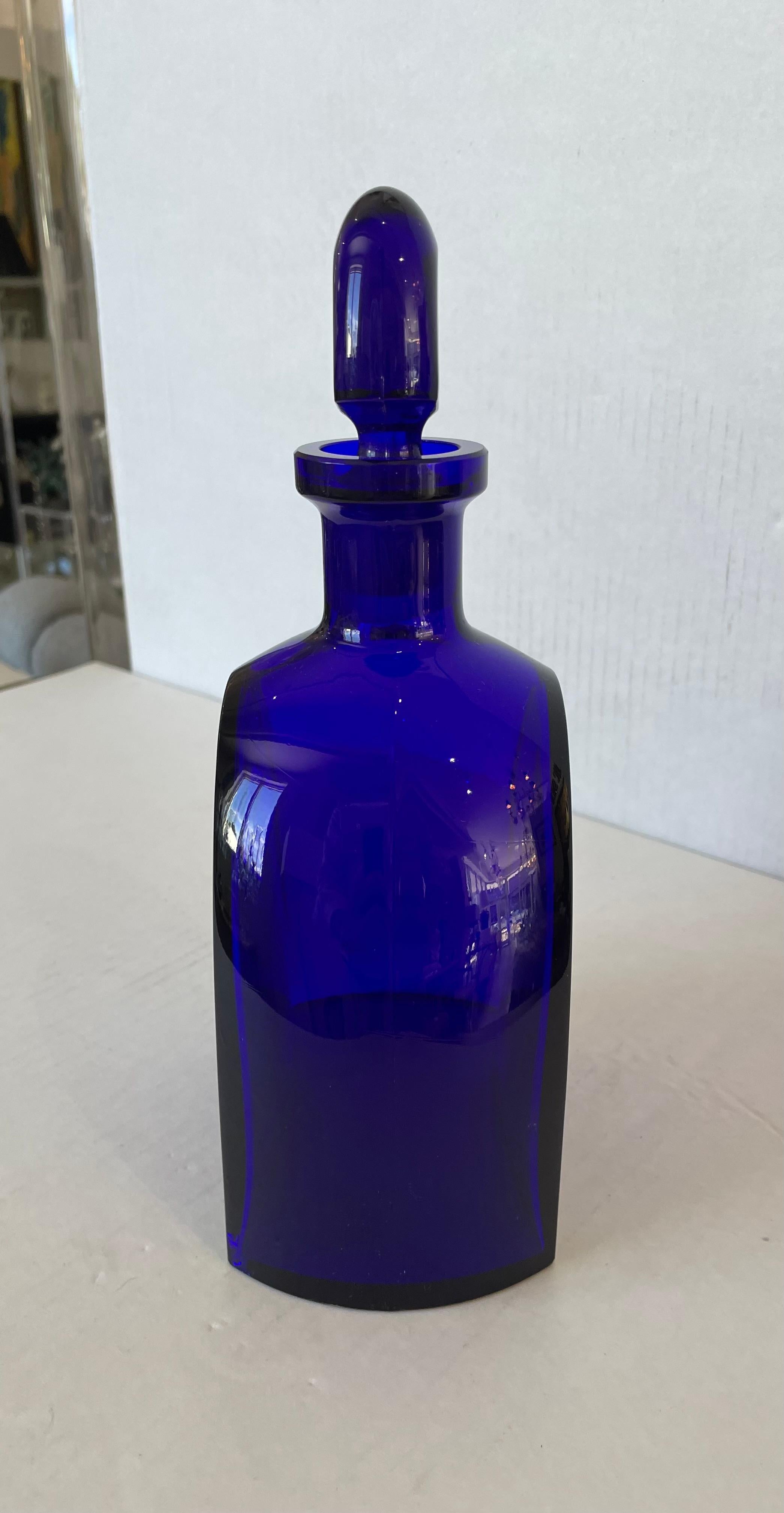 Art Deco Cobalt Blue Decanter For Sale 6