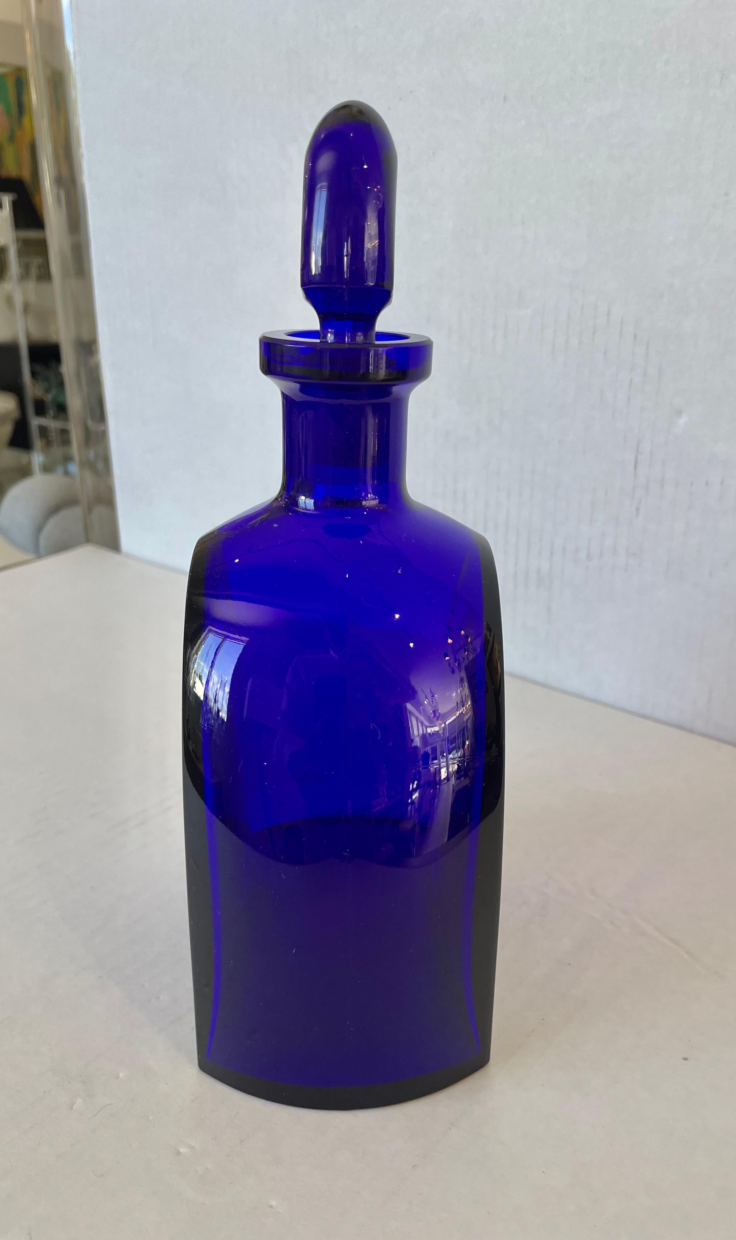 Art Deco Cobalt Blue Decanter For Sale 8