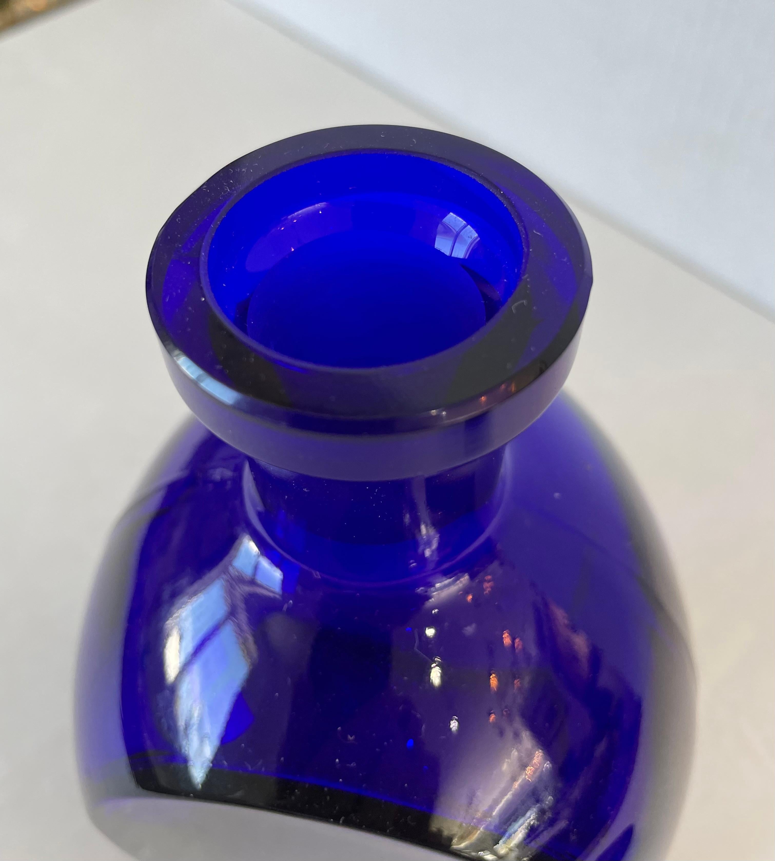 Art Deco Cobalt Blue Decanter For Sale 9