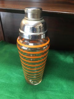 Art Deco Cobbler Type Cocktail Shaker by Anchor-Hocking in the "Rings" Pattern