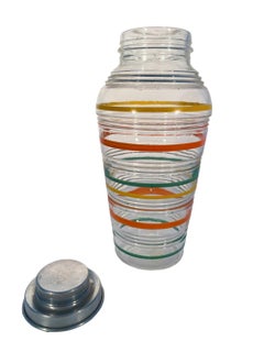 Art-Déco-Cocktailshaker im Cobbler-Stil mit Anker-Hocking im „Rings“-Muster