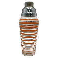 Art Deco Cobbler Type Cocktail Shaker by Anchor-Hocking in the "Rings" Pattern