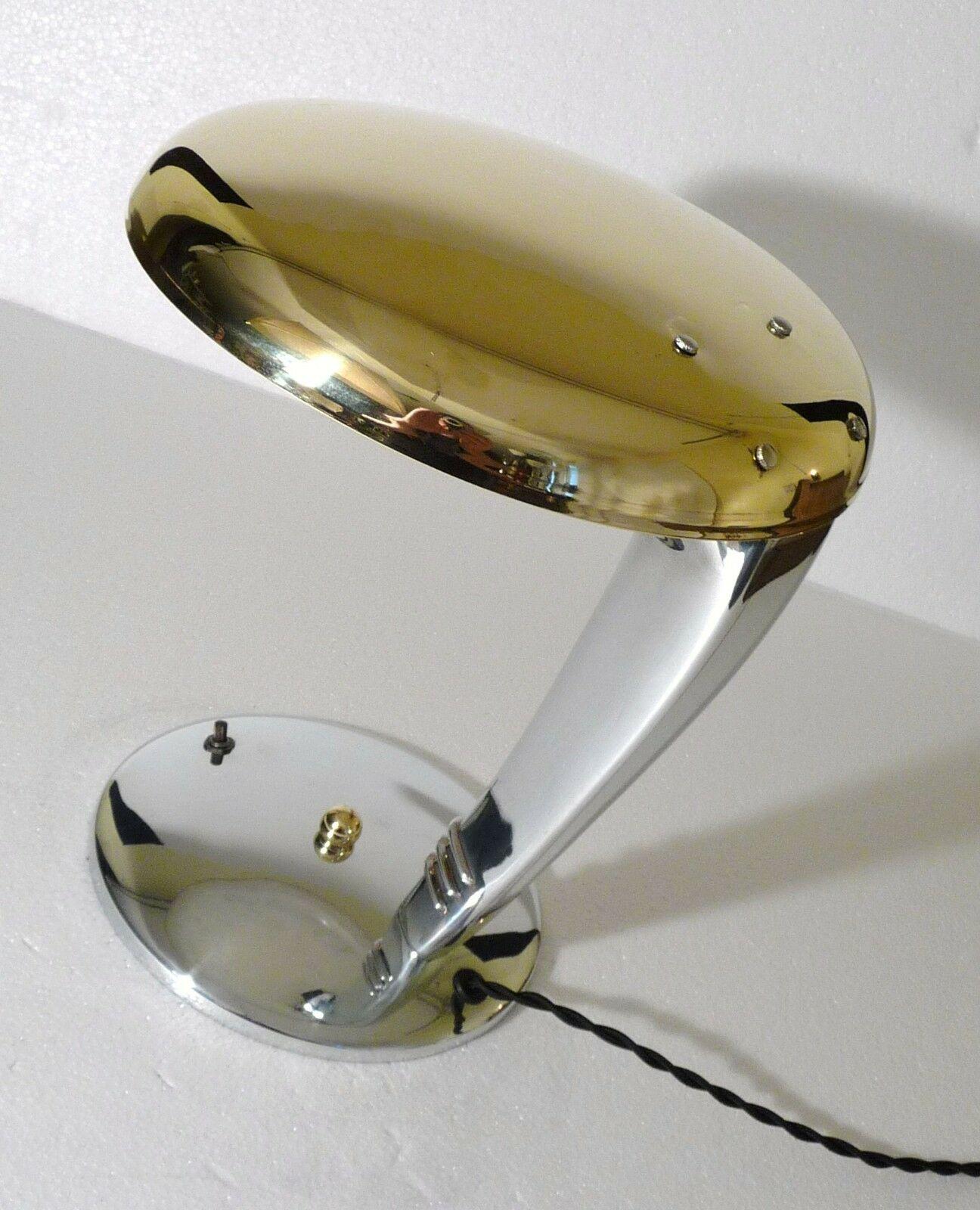 Mid-20th Century Art Deco Cobra Machine Age Lamp by Faries 1947