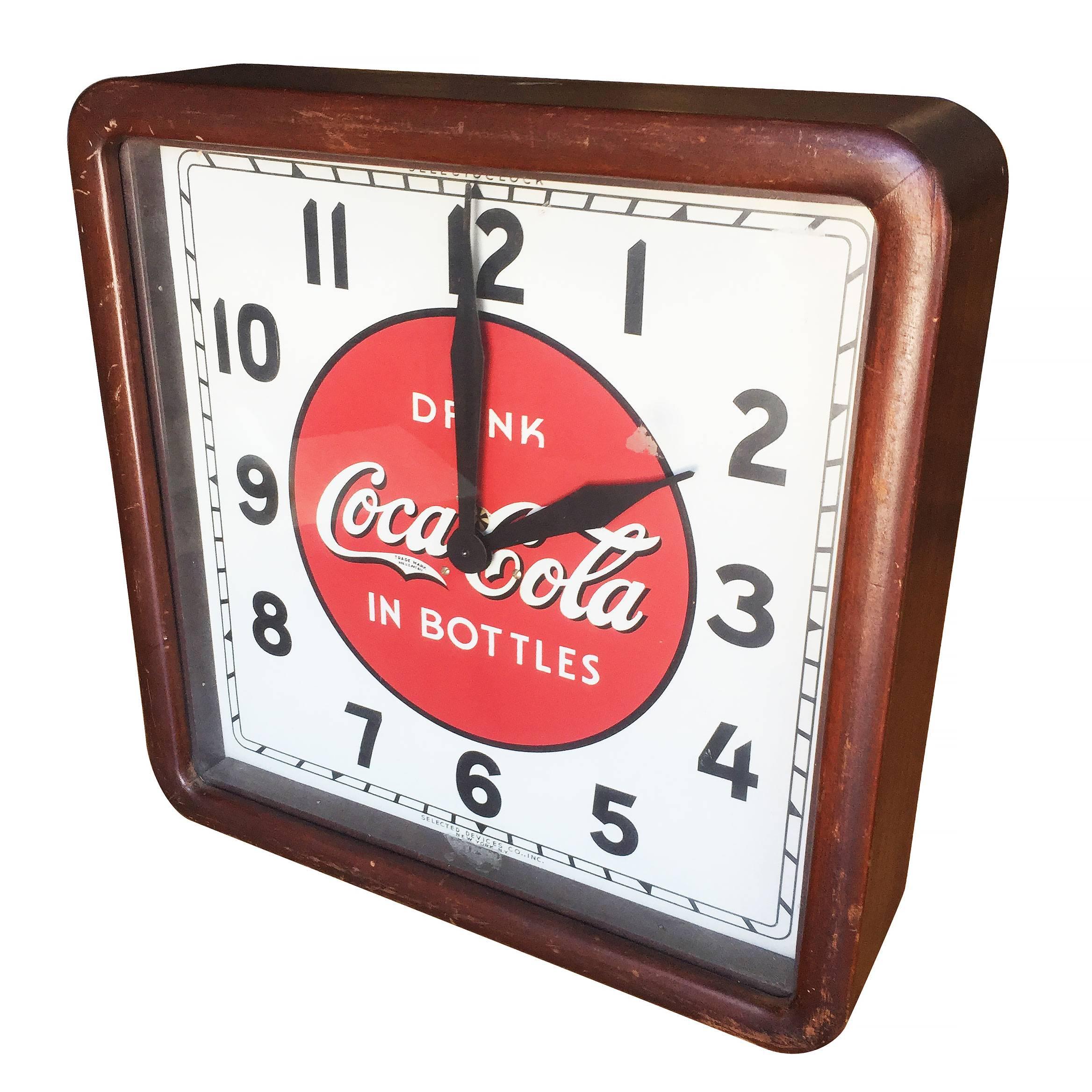 wooden coca cola clock