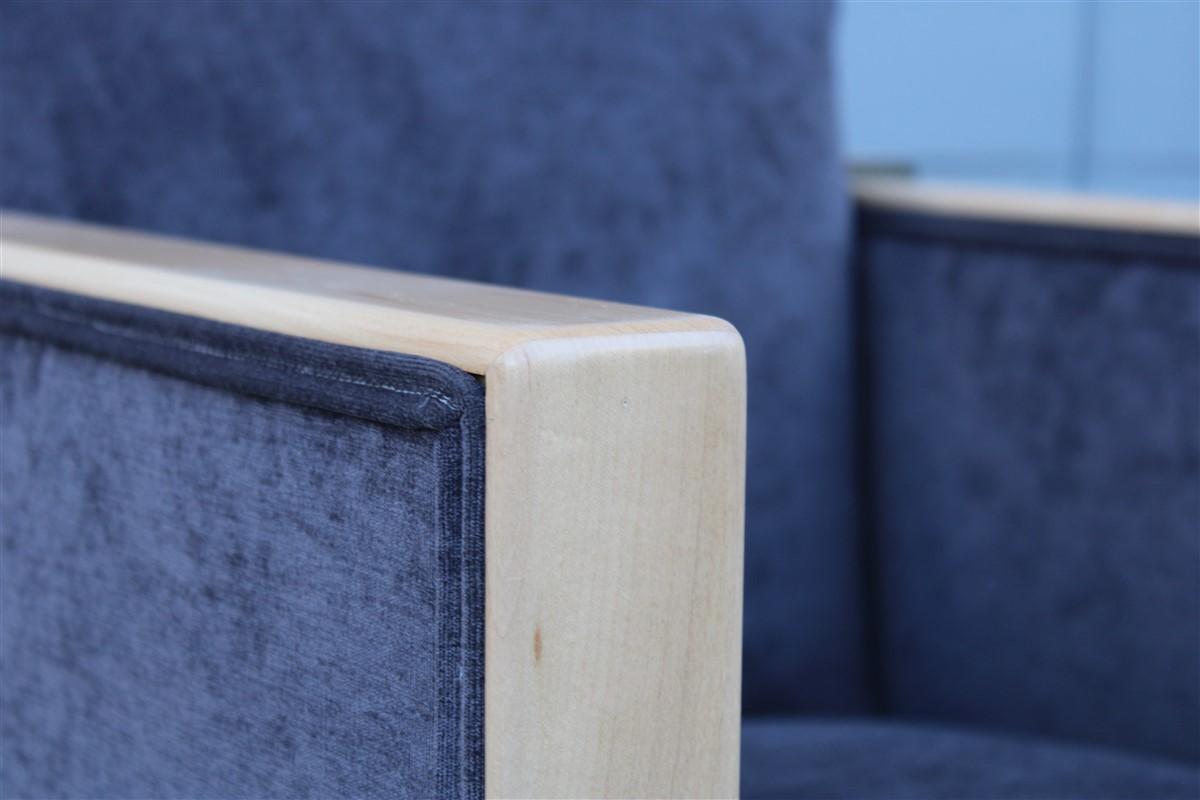 Sillones Art Decó Cockpit de Arce Abedul Burl 1930 Terciopelo Gris Diseño Italiano en venta 6