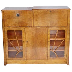 Vintage Art Deco Cocktail and Secretaire Cabinet English, circa 1940