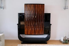 Art Deco Cocktail Bar Cabinet by Harry and Lou Epstein, Black, England 1920s