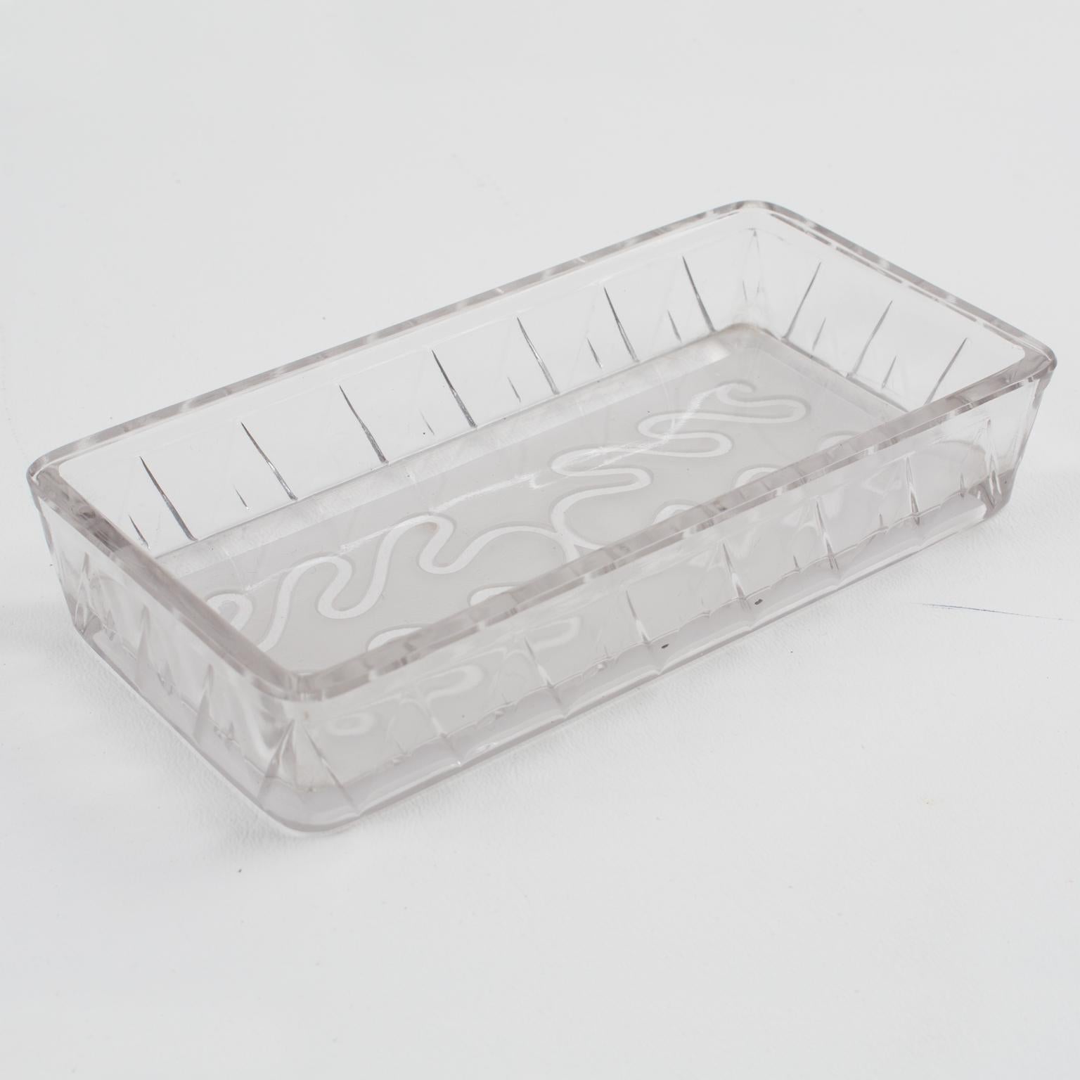 Bandeja y platos de bar de cóctel en metal, madera de macasar y cristal, hacia 1930 en venta 6