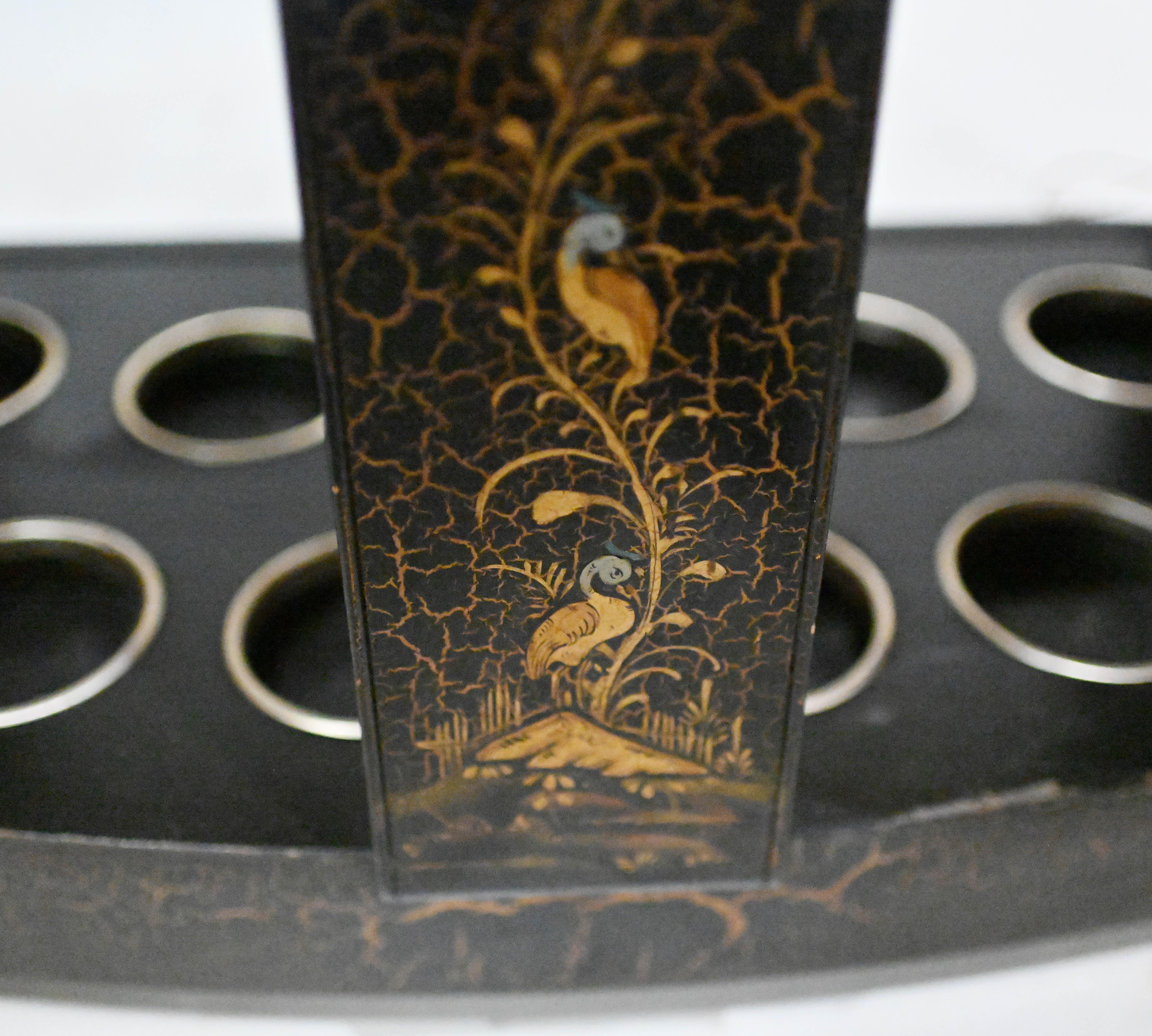 Art Deco Cocktail Cabinet Chinoiserie Craquelure Drinks Chest 5