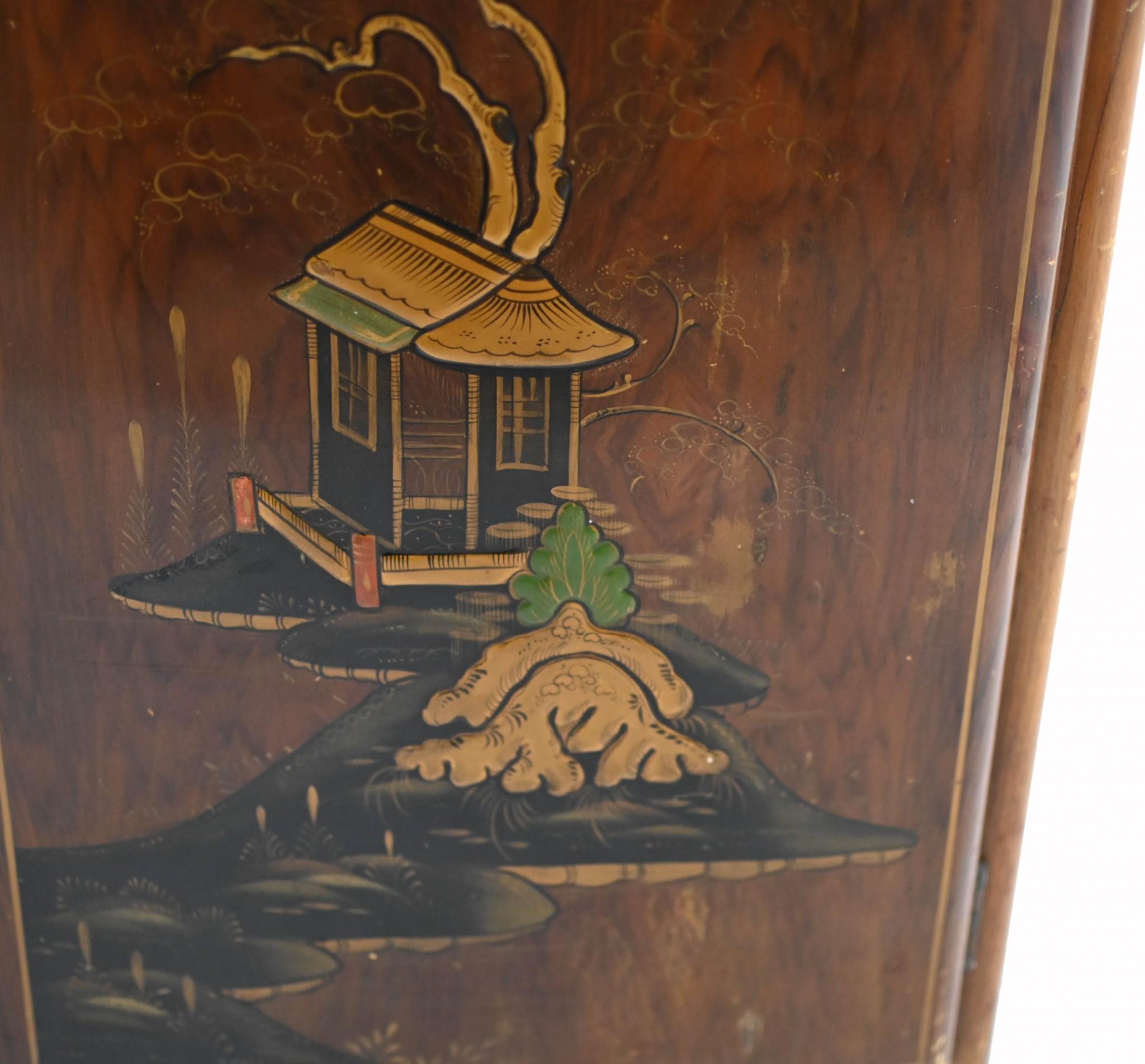 Art Deco Cocktail Cabinet Chinoiserie Drinks Chest Period 1930s 7