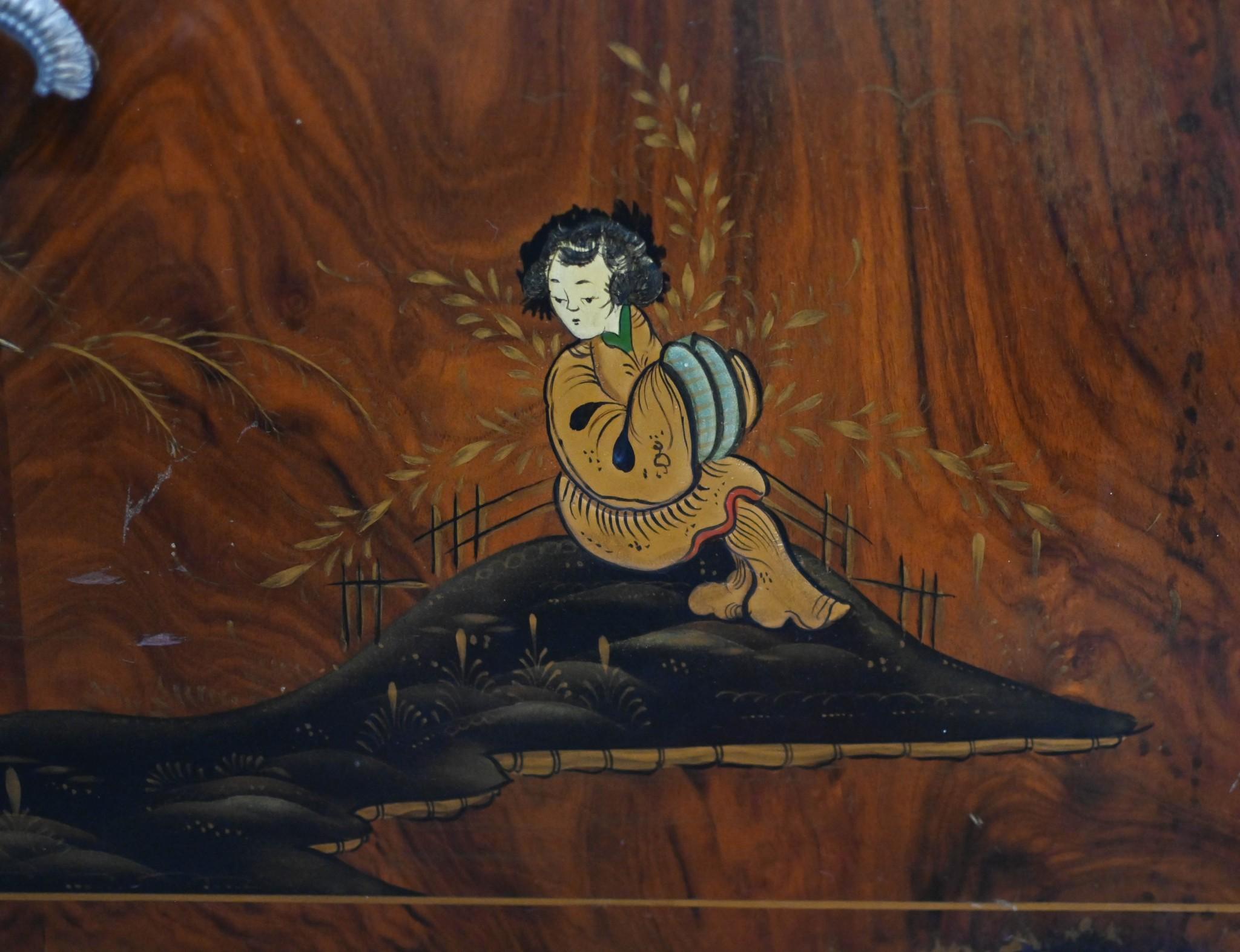 Art Deco Cocktail Cabinet Chinoiserie Drinks Chest Period 1930s 8