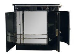Art Deco Cocktail Cabinet, Hardwood & Chrome, France, Circa 1925