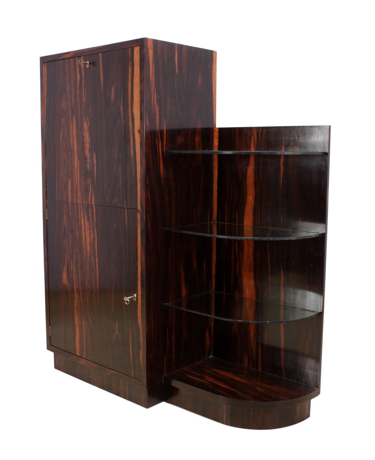 Art Deco Cocktail Cabinet in Coromandel For Sale 4