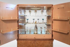 Art Deco Cocktail Cabinet in Pale Burr Walnut
