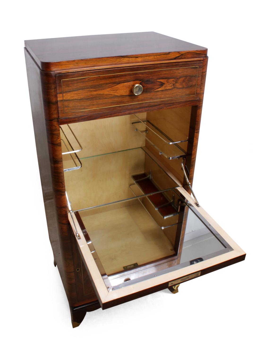Early 20th Century Art Deco Cocktail Cabinet in Rosewood, circa 1920