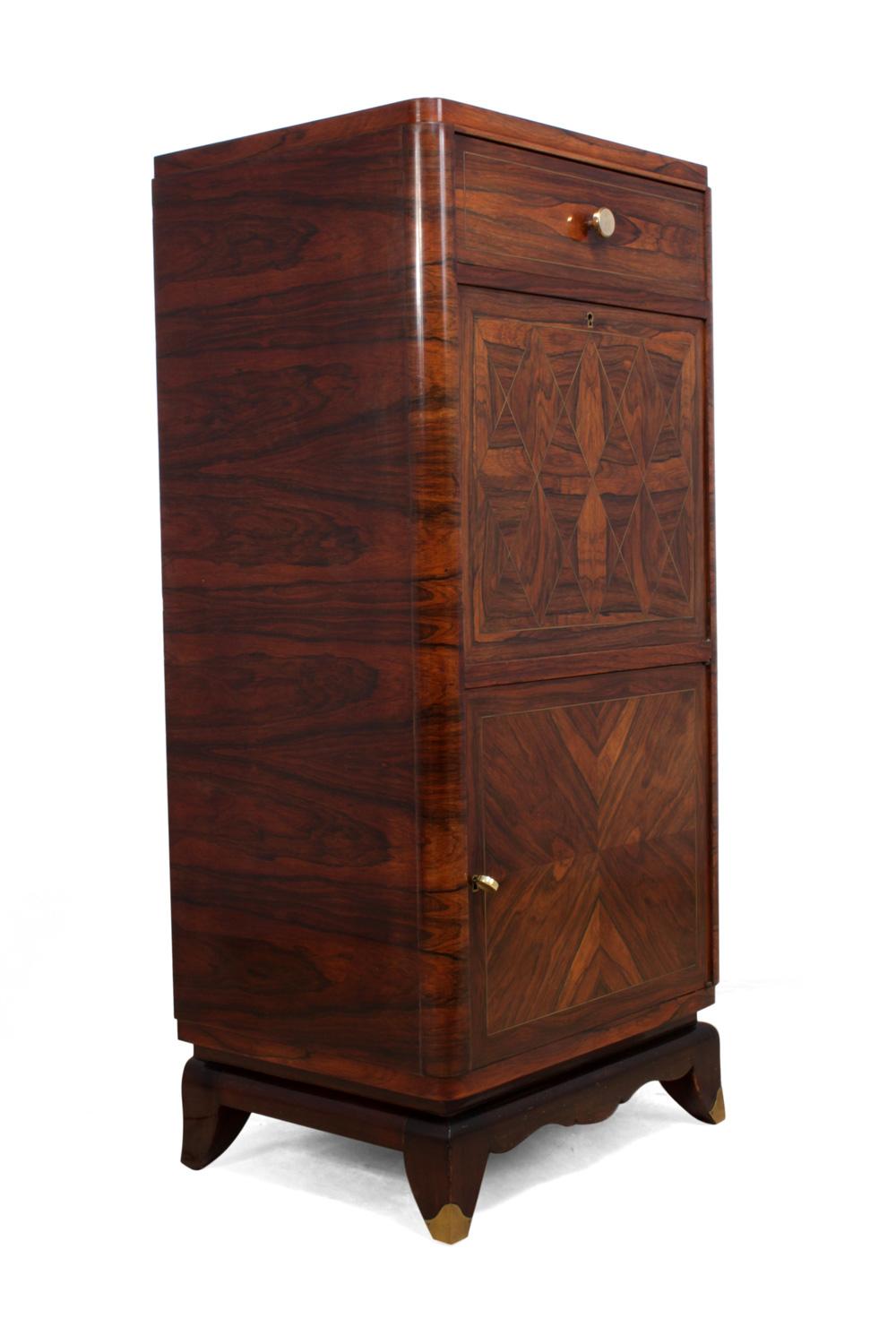 Art Deco Cocktail Cabinet in Rosewood, circa 1920 3