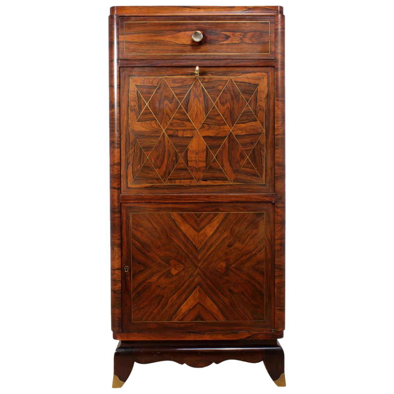 Art Deco Cocktail Cabinet in Rosewood, circa 1920