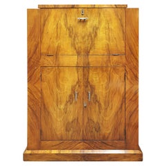 Art Deco Cocktail Cabinet in Walnut Veneers