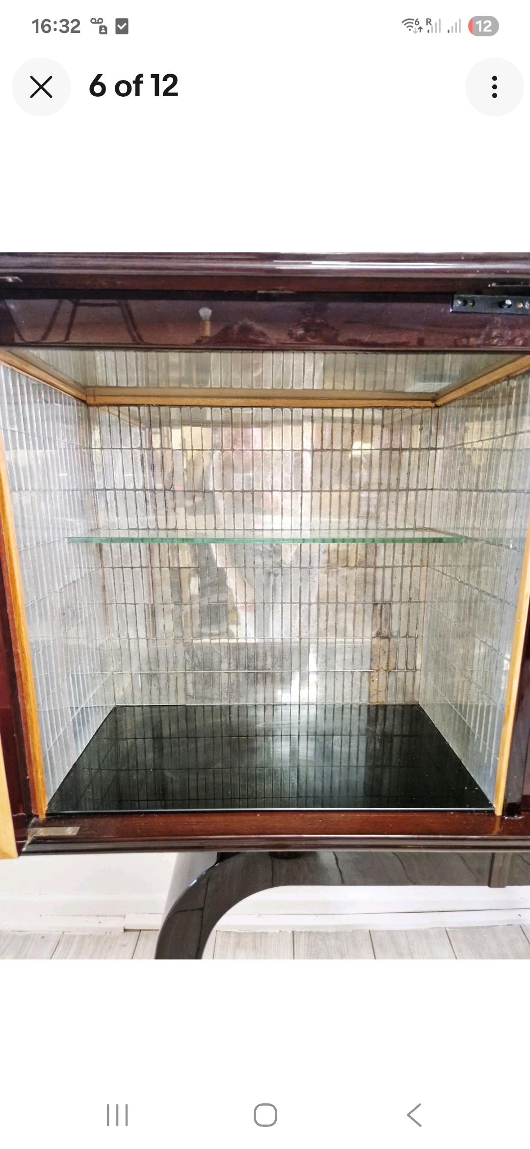 Art Deco Cocktail Kabinett Mitte des Jahrhunderts Italienisch in glänzendem Aubergine im Angebot 3