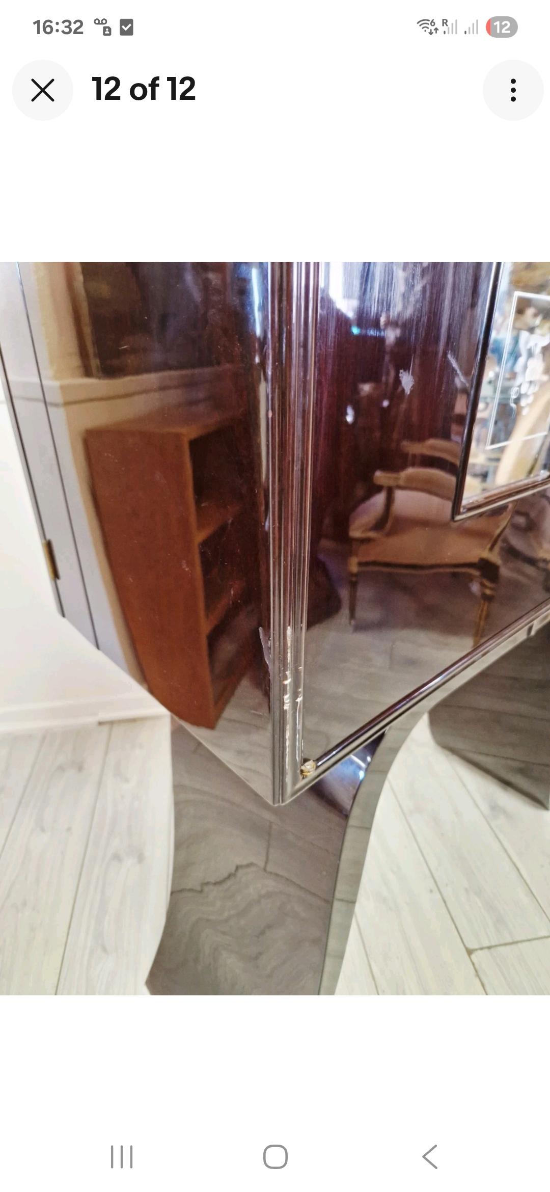 Art Deco Cocktail Kabinett Mitte des Jahrhunderts Italienisch in glänzendem Aubergine (20. Jahrhundert) im Angebot