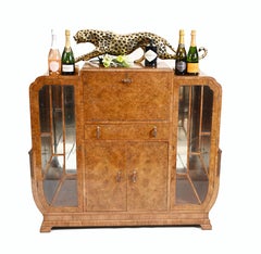 Art Deco Cocktail Cabinet Period 1930s Walnut Chest