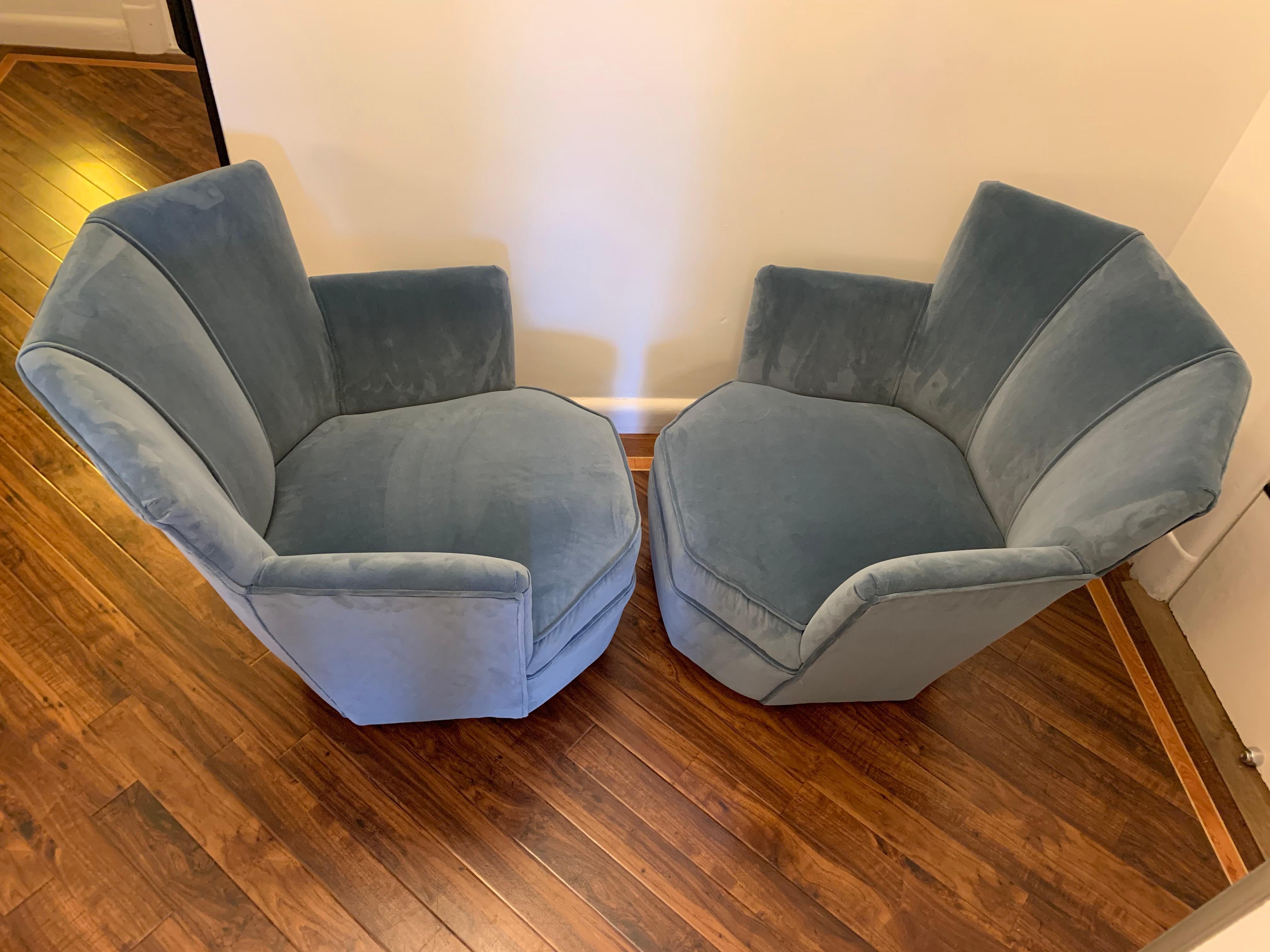 Velvet Art Deco Cocktail Chairs For Sale