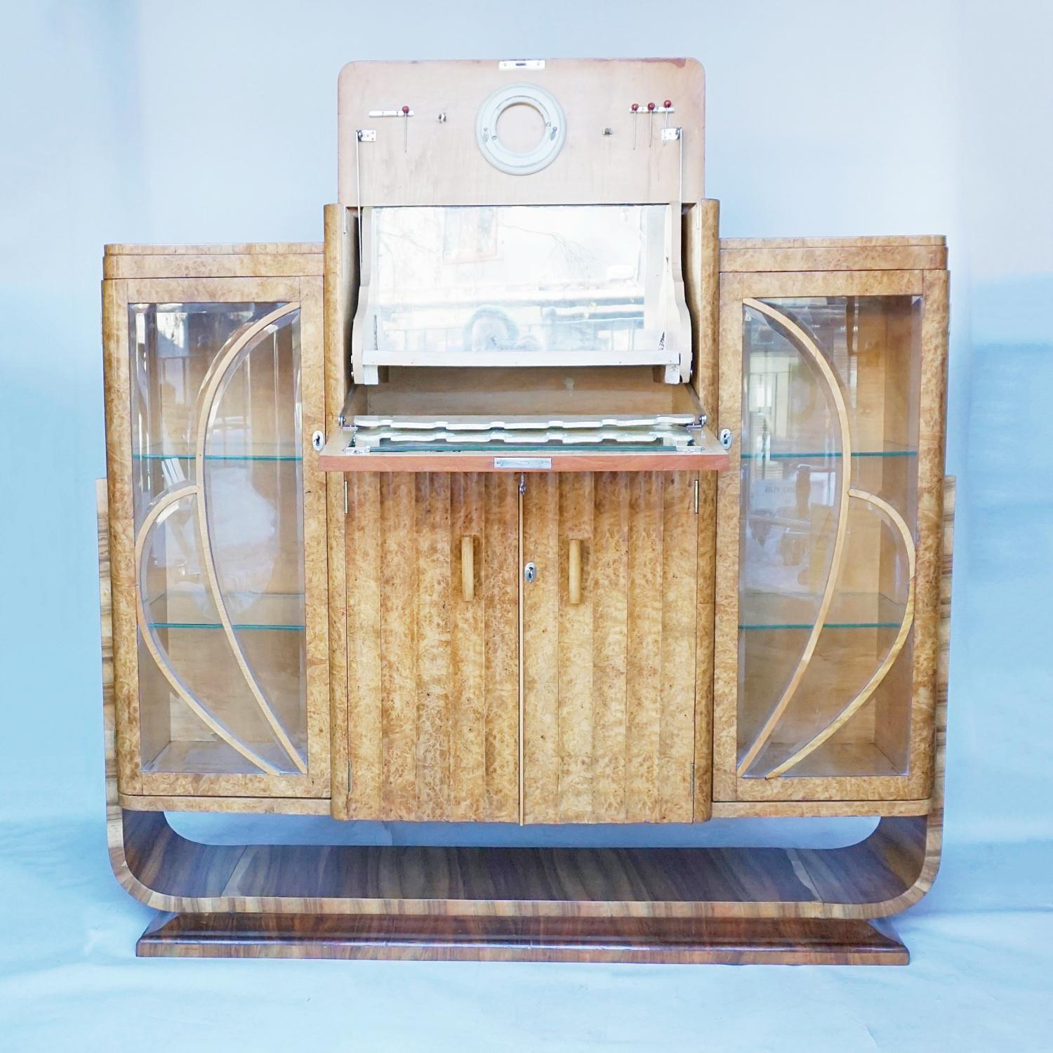 Art Deco Cocktail/Display Cabinet by Harry & Lou Epstein English circa 1935 6